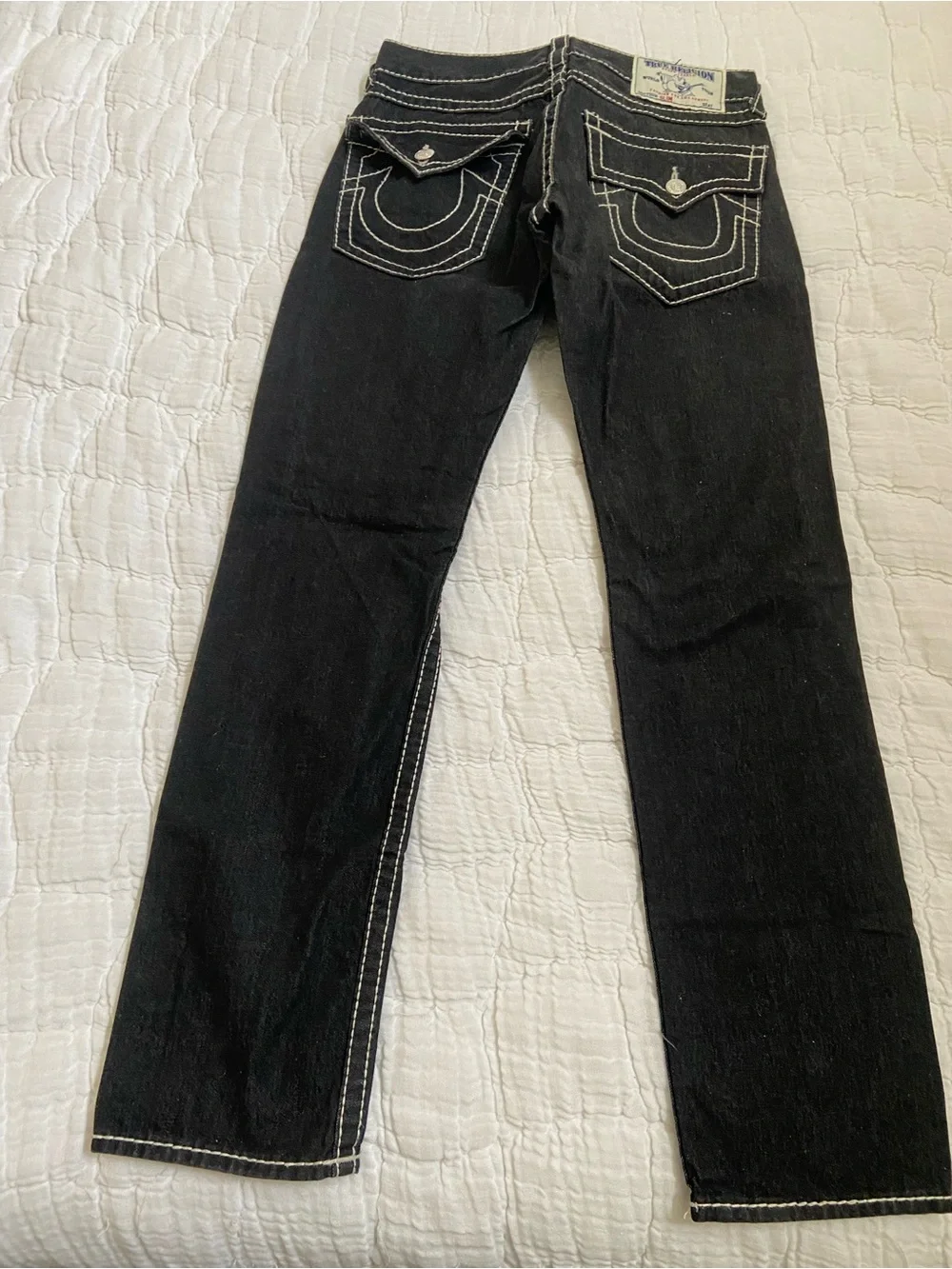 True Religion Black Slim vintage Contrast Stitching